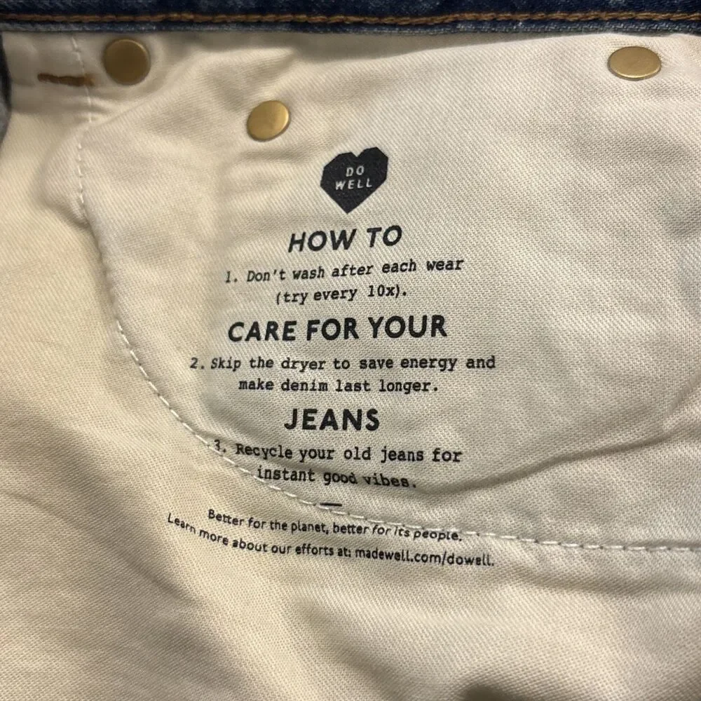 MADEWELL Women’s The Brynn Short Burleson Wash Blue Jean Denim Sz 28 BNWT - Picture 15 of 16